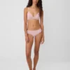 Hipster « cheeky » ultra-doux en coton stretch bio avec bordure en dentelle