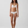 Hipster « cheeky » ultra-doux en coton stretch bio avec bordure en dentelle