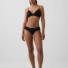 Hipster « cheeky » ultra-doux en coton stretch bio avec bordure en dentelle