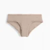Hipster « cheeky » ultra-doux en coton stretch bio avec bordure en dentelle