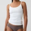 Hipster « cheeky » ultra-doux en coton stretch bio avec bordure en dentelle