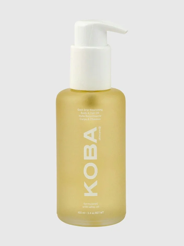 Huile nourrissante pour le corps et les cheveux Koba Gold Drip