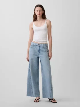 Jean baggy taille moyenne avec ceinture