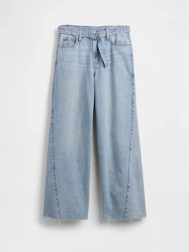 Jean baggy taille moyenne avec ceinture
