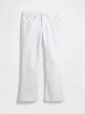 Jean court taille basse, long et ajusté