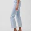 Jean court taille basse, long et ajusté