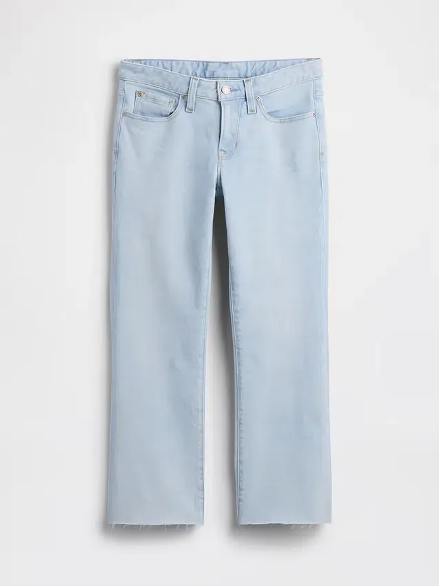 Jean court taille basse, long et ajusté