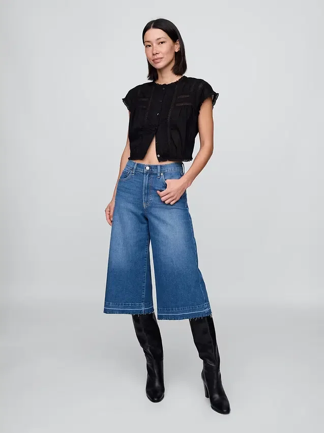 Jean-culotte taille haute
