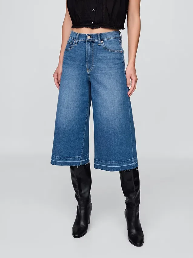 Jean-culotte taille haute