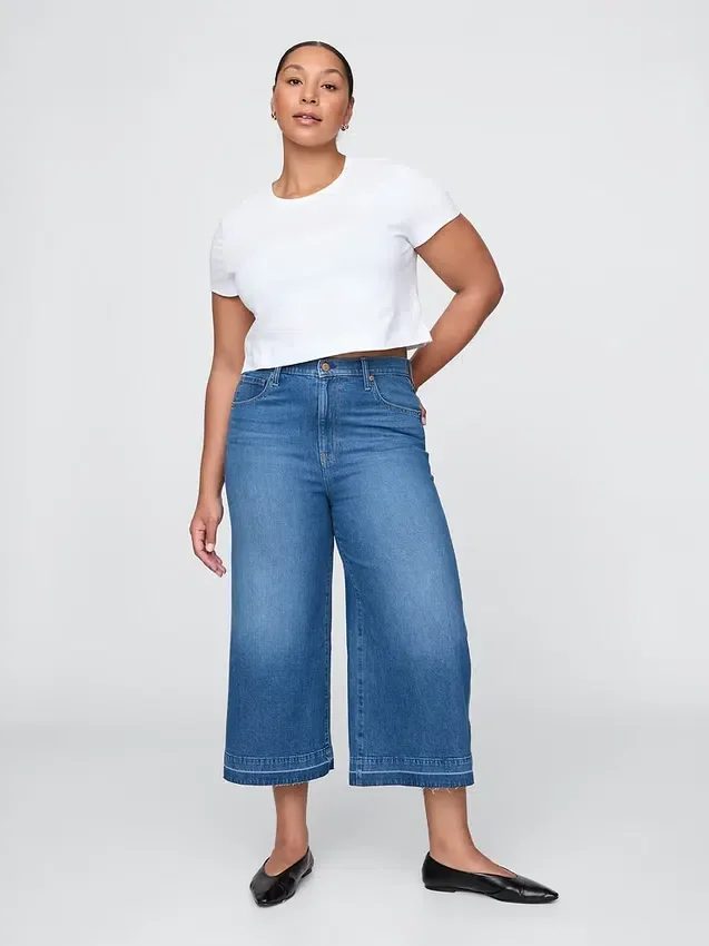 Jean-culotte taille haute