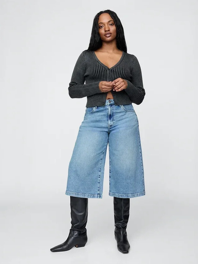 Jean-culotte taille haute