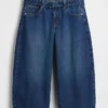 Jean-culotte taille haute à ceinture