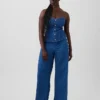 Jean à taille haute, pinces et jambes larges GAP × Hfr par Atelier Ndigo