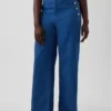 Jean à taille haute, pinces et jambes larges GAP × Hfr par Atelier Ndigo