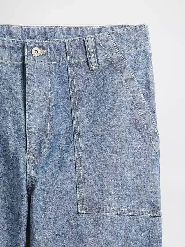 Jeans ample en chambray épais