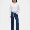 Jeans ample taille basse à cordon de serrage style années 90
