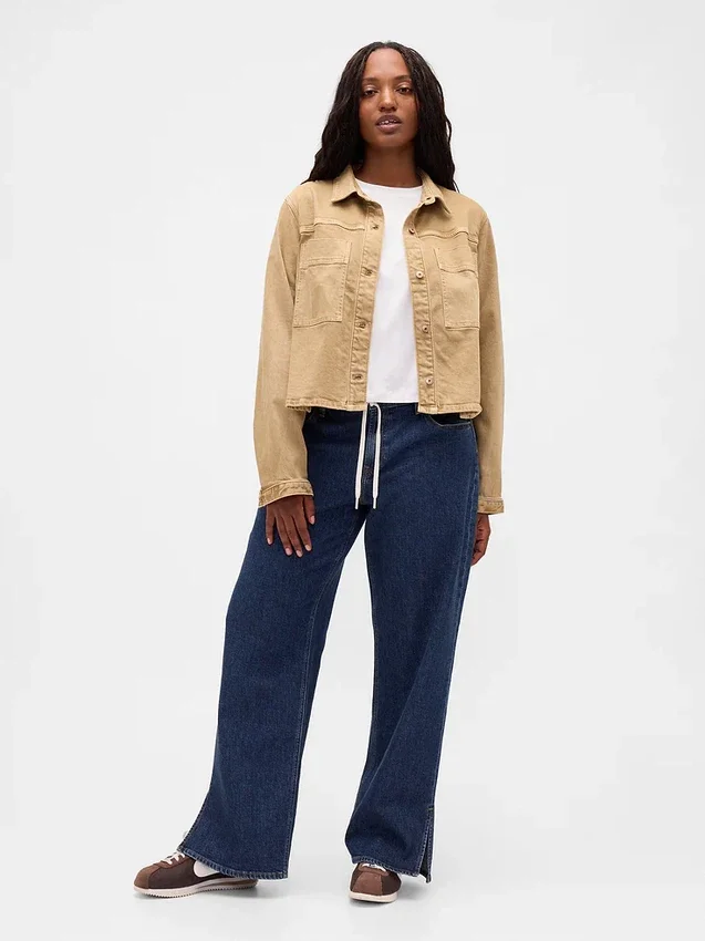 Jeans ample taille basse à cordon de serrage style années 90