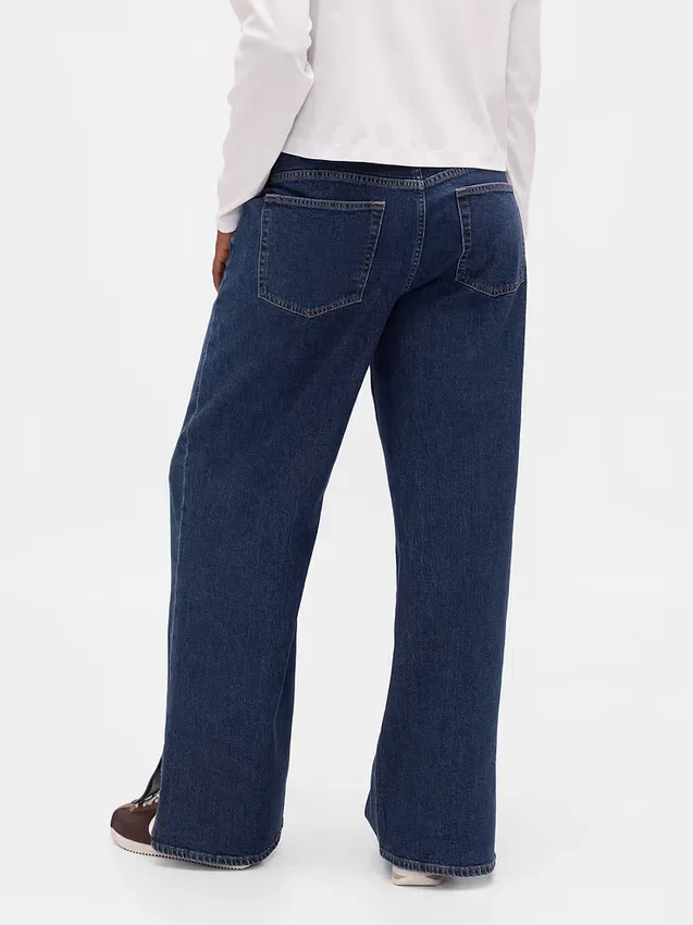 Jeans ample taille basse à cordon de serrage style années 90