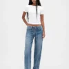 Jeans ample à taille basse et lacets, style années 90