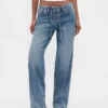 Jeans ample à taille basse et lacets, style années 90