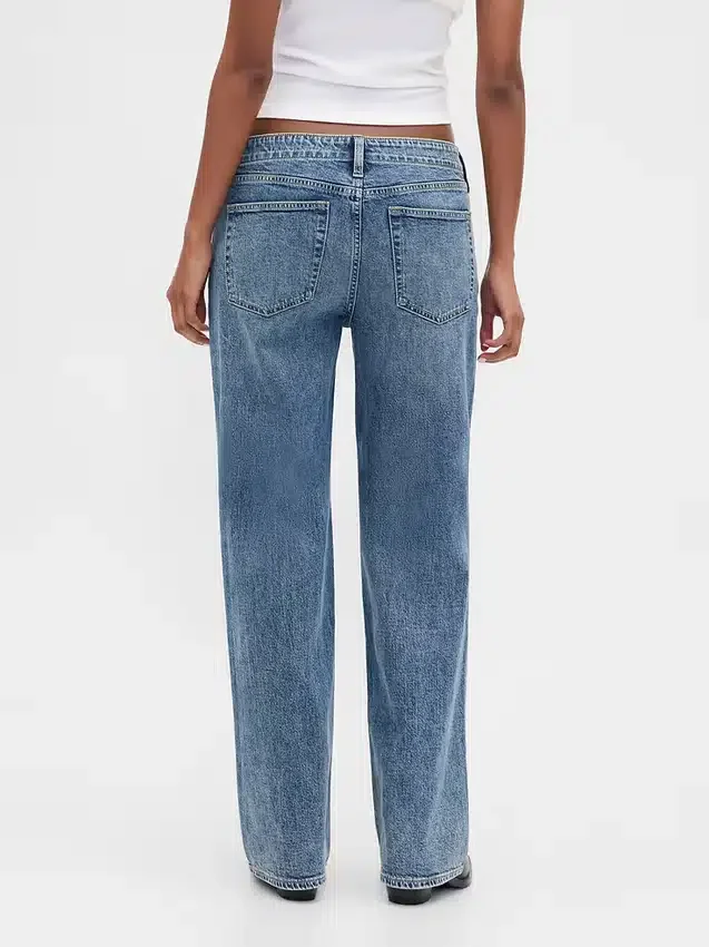Jeans ample à taille basse et lacets, style années 90