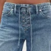 Jeans ample à taille basse et lacets, style années 90