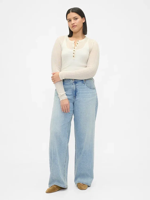 Jeans ample taille basse style années 90
