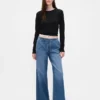 Jeans ample taille basse ultra-doux style années 90