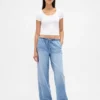 Jeans ample taille basse ultra-doux style années 90