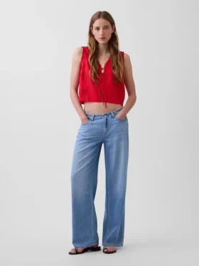 Jeans ample taille basse ultra-doux style années 90