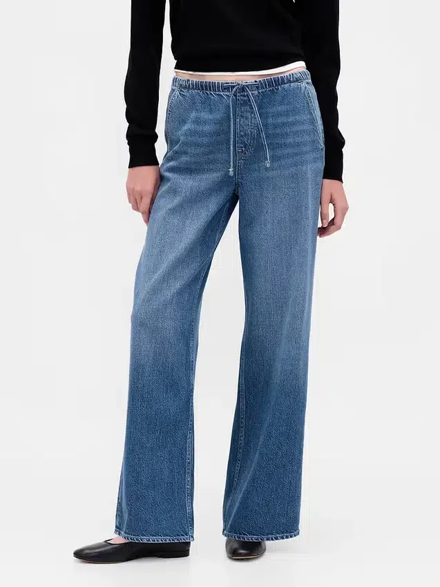 Jeans ample taille basse ultra-doux style années 90