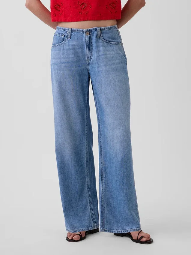 Jeans ample taille basse ultra-doux style années 90