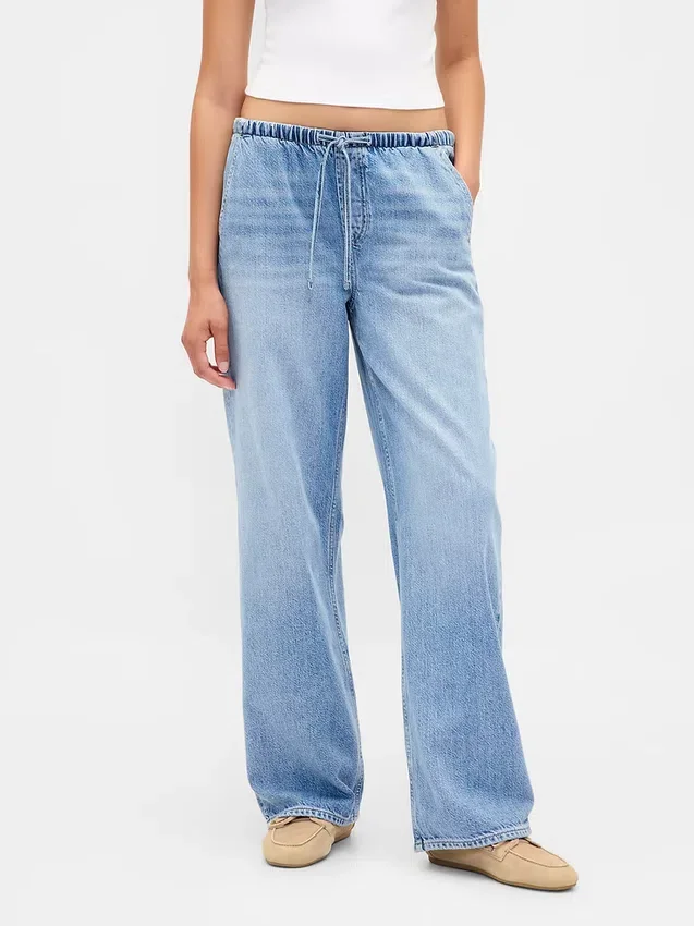 Jeans ample taille basse ultra-doux style années 90