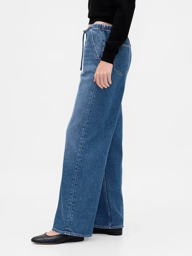 Jeans ample taille basse ultra-doux style années 90