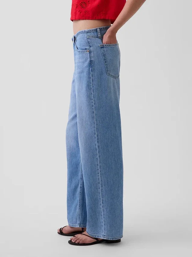 Jeans ample taille basse ultra-doux style années 90