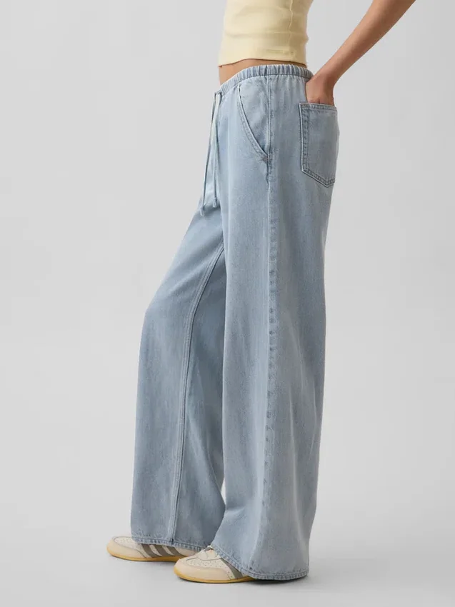 Jeans ample taille basse ultra-doux style années 90