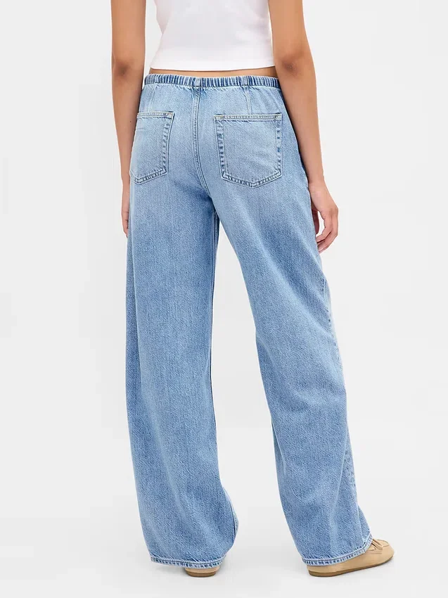 Jeans ample taille basse ultra-doux style années 90