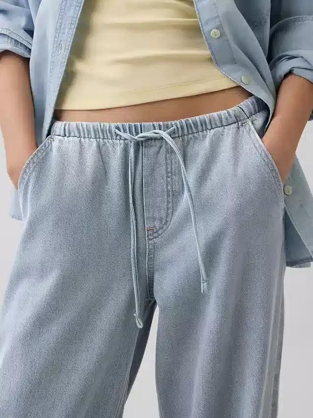 Jeans ample taille basse ultra-doux style années 90