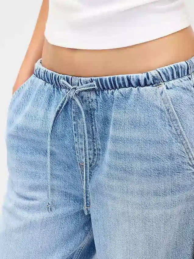 Jeans ample taille basse ultra-doux style années 90