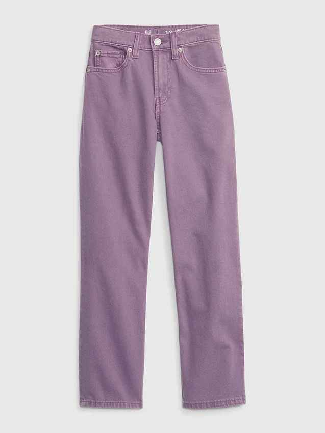 Jeans ample taille haute pour enfants, style années 90