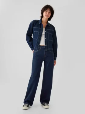 Jeans ample taille mi-haute style années 90