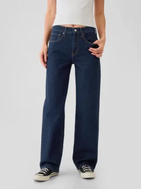 Jeans ample taille mi-haute style années 90