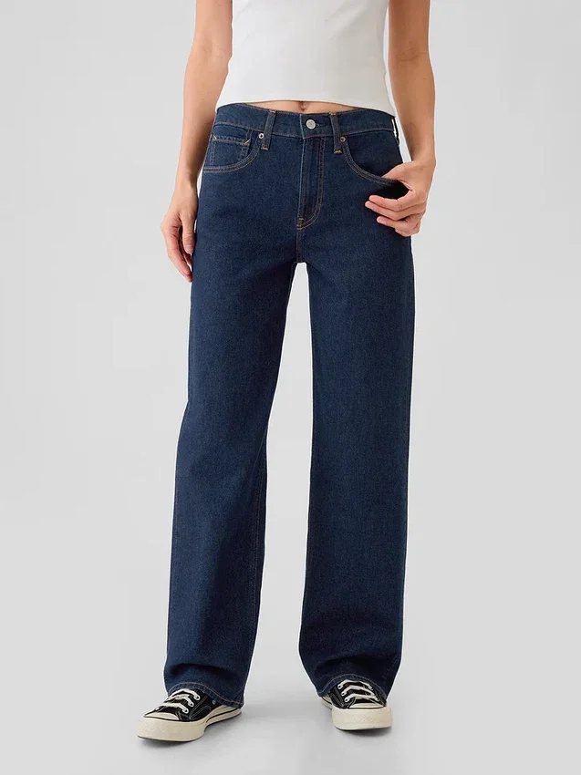 Jeans ample taille mi-haute style années 90