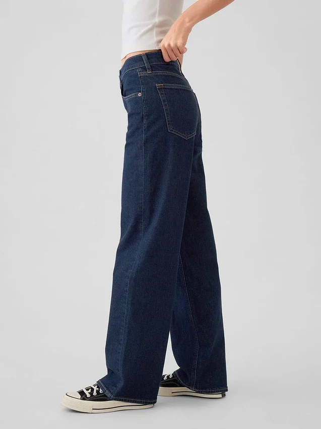 Jeans ample taille mi-haute style années 90