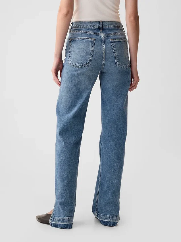 Jeans ample taille mi-haute style années 90