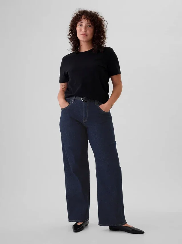 Jeans ample taille mi-haute style années 90
