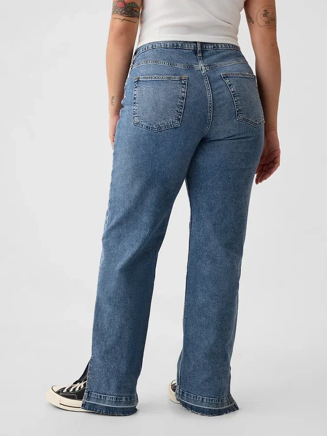 Jeans ample taille mi-haute style années 90