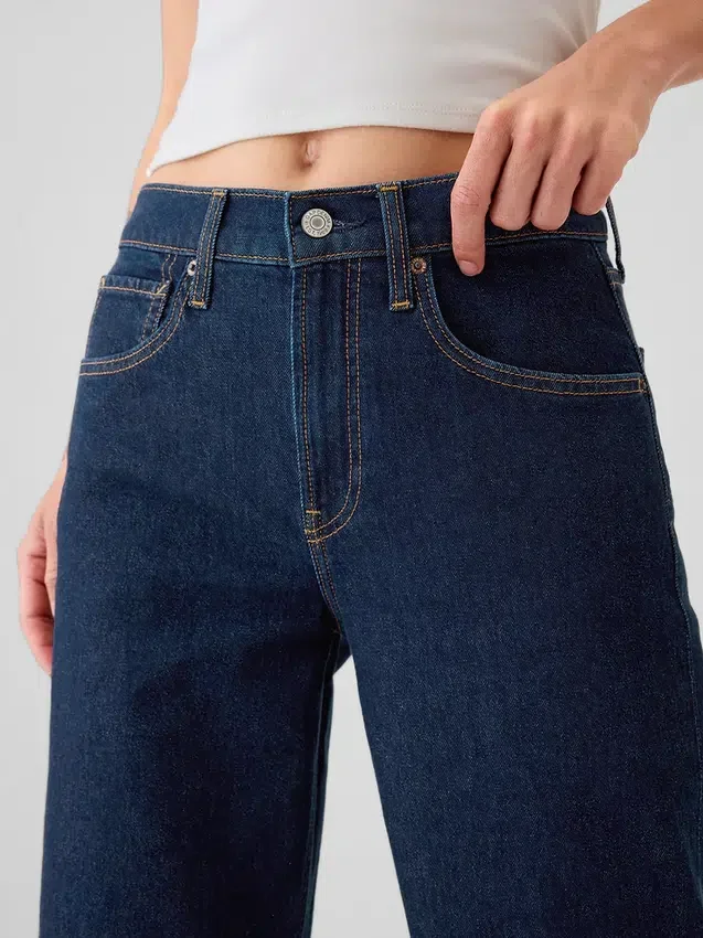 Jeans ample taille mi-haute style années 90