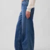 Jeans baggy ample en maille à taille mi-haute