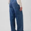 Jeans baggy ample en maille à taille mi-haute